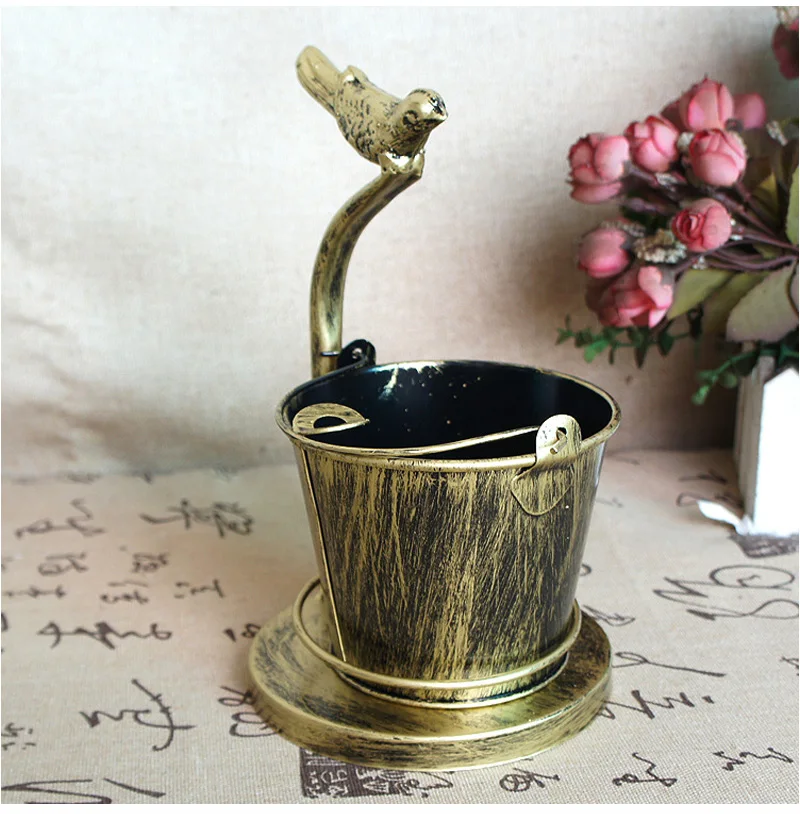 Chinese Vintage Iron Ashtray Home Decoration Accessories Craft Faucet Styling Bar Photography Props Furnishings Male Gift