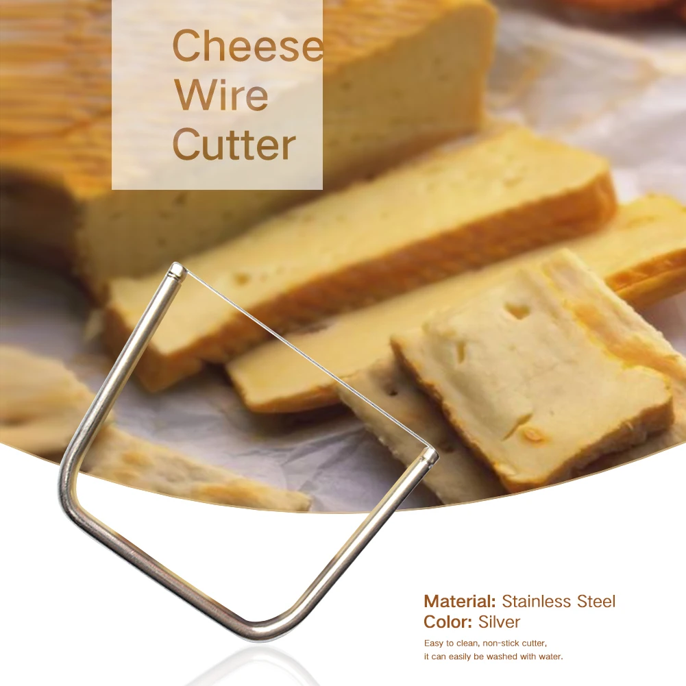 Rustproof Easy Clean Kitchen Cheese Cutter Wire Type Anti Slip Craft Small Tools Lightweight Stainless Steel Ergonomic Non-stick