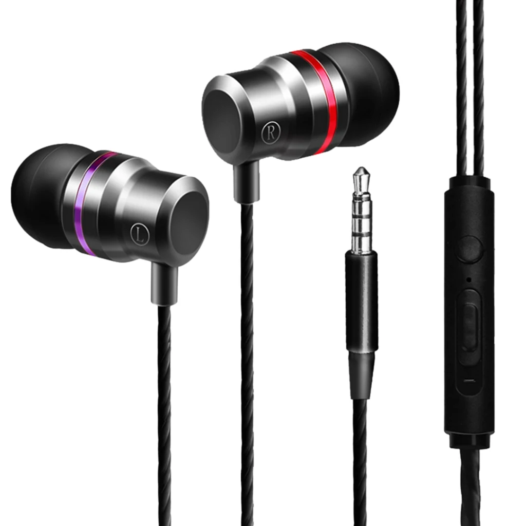 Universal In-Ear Bass Earphones With Microphone & Remote In-Ear Earphone Headset with Mic for Xiaomi Mi 6/8 9 Huawei Earphones