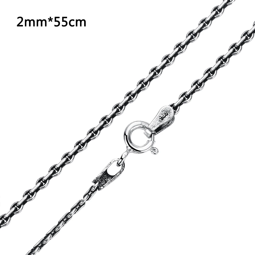 about 2mm 55cm V. YA 925 серебро плоское кольцо цепочка ожерелье 40/45/50/55/60 см цепь 2 мм толщина для женщин ювелирные украшения для женщин - Окраска металла: about 2mm 55cm