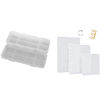 

1 Set Diy Resin Molded Notebook Case A5 A6 A7-3 Piece Silicone Notebook Case Mold & 1 Set Molds Pencil Holder Molds