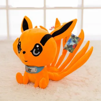 

35cm Naruto Shippuden Plush Toy Kurama Kyuubi Nine Tales Fox Soft Stuffed Doll cute fox animal Naruto anime plush toy Kids gifts