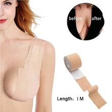  1 Roll Women Push Up Bras For Self Adhesive Silicone Breast Stickers Strapless Body Invisible Bra DIY Breast Lift Up Boob Tape 