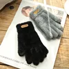 Knitted Gloves Winter Warm Thick Touch Screen Fur Gloves Solid Mittens for Mobile Phone Tablet Pad Women's Cashmere Wool Glove ► Photo 3/6