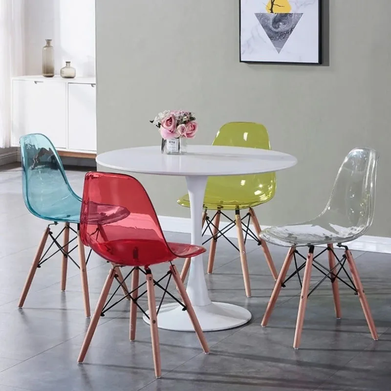 Chair, household transparent plastic dining chair, leisure chair, negotiation manicure makeup hotel photo c