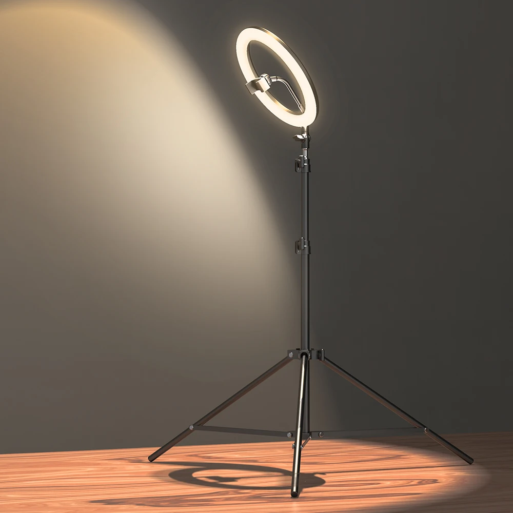  BlitzWolf Tripod Mobile Phone Holder 126 LED 10' Ring Fill Light Selfie Stick Monopod 12 Brightness - 4000330729195