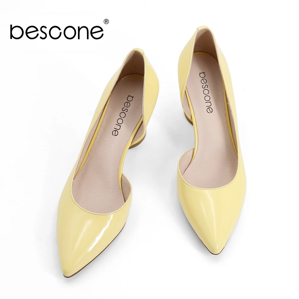 BESCONE/модные однотонные туфли-лодочки; пикантные туфли с острым носком из высококачественной натуральной кожи на квадратном каблуке; новые женские туфли-лодочки; BC318