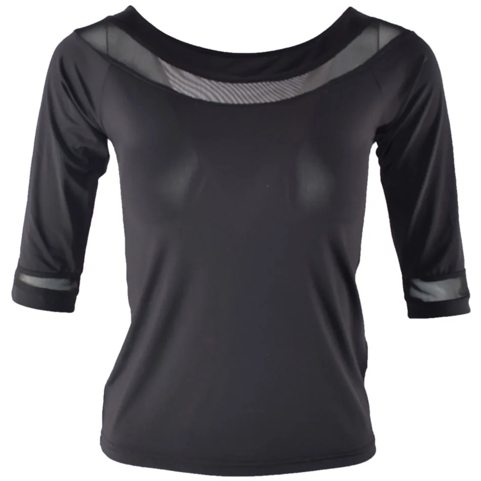 Dance Shirts Dance Dress Latin Short Sleeve Waist Patchwork Women