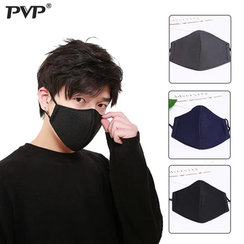 

PVP Unisex Dustproof Mouth Face Mask Black Cotton Health Anti-Dust Washable Reusable Masks Women Fashion Accessory