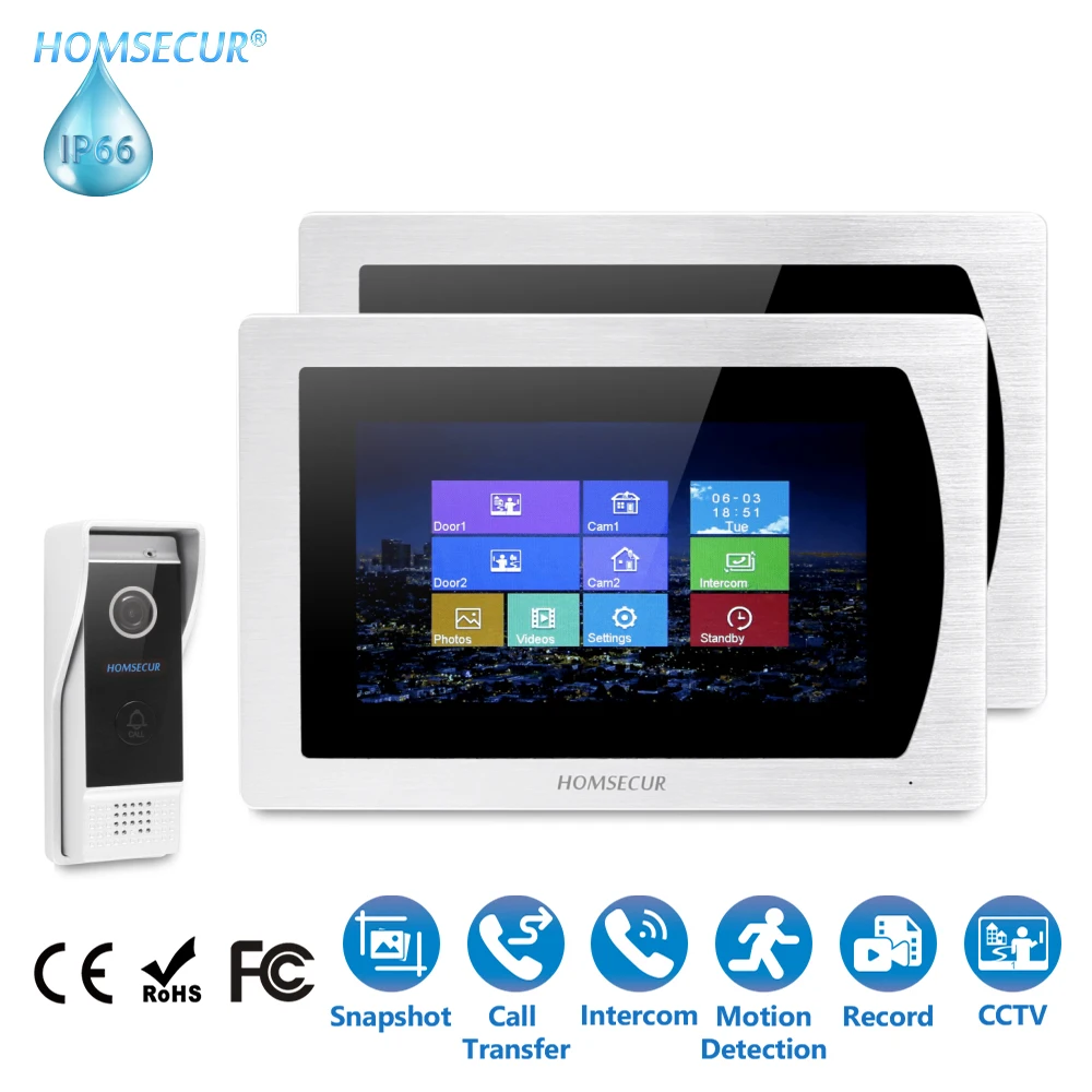 

Shipping from the EU HOMSECUR 7" Wired Hands-free Video Door Phone Intercom System+Outdoor Monitoring BC031-B+BM717-S