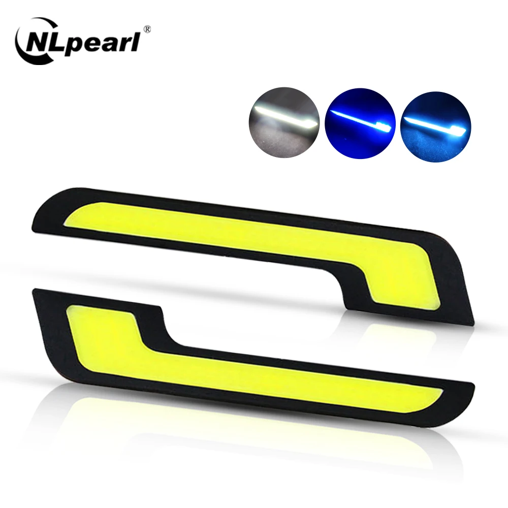 Nlpearl 2x комплект для освещения автомобиля светодиодный дневные ходовые огни Авто Водонепроницаемый DRL светодиодный COB лампы внешнего освещения стайлинга автомобилей
