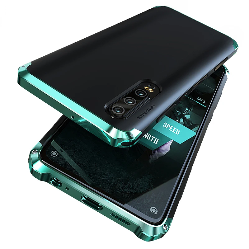Роскошный металлический бампер чехол для Huawei P30 Pro 360 противоударный армированный