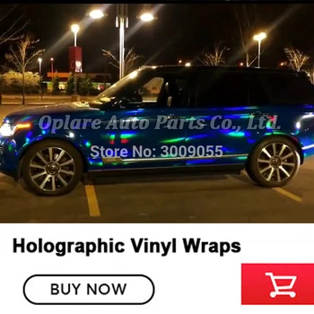 

premium chrome Holographic Vinyl Wraps Holographic Chrome blue with air free bubbles Chrome holographic low initial tack