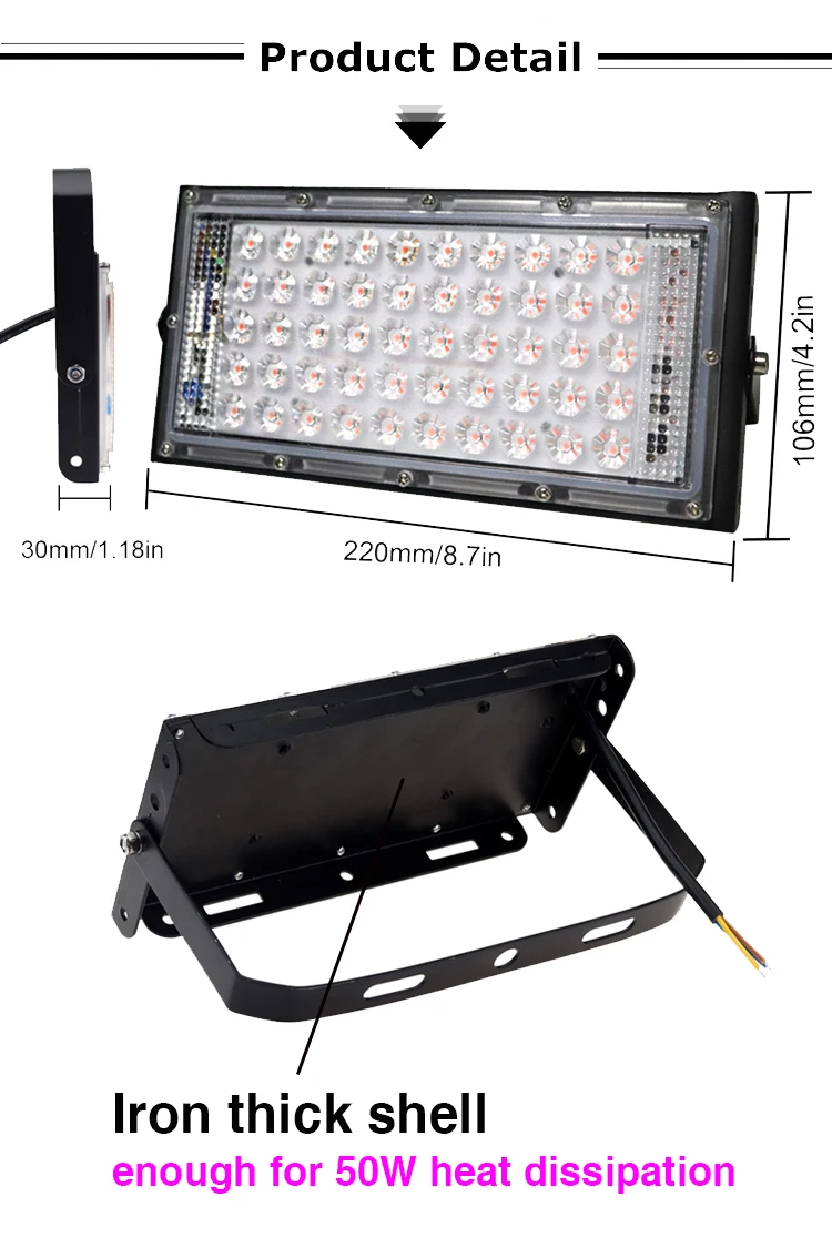 Borbede Led Grow Light Plant Light 50W Full Spectrum for Greenhouse Vegetable Flower Indoor Plants Grow Light