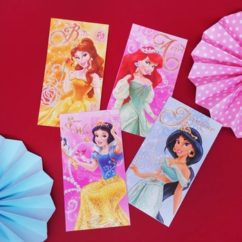 

10 Packs 60 Pcs Long Size Cartoon Princess Design Red Packet 2020 Chinese Rat New Year Red Envelope
