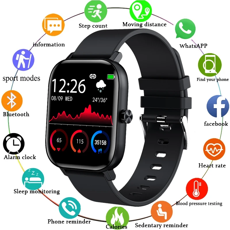 LIGE-reloj inteligente para hombre y mujer, pulsera deportiva con Monitor de ritmo cardíaco, sueño, llamadas, Bluetooth, para teléfono móvil, nuevo