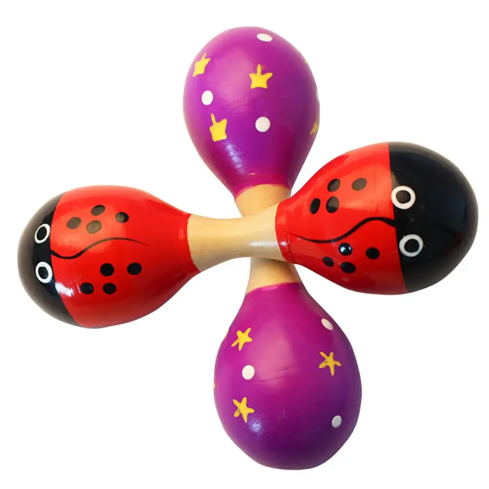 Детский деревянный музыкальный перкуссионный инструмент Maraca с двойной головой