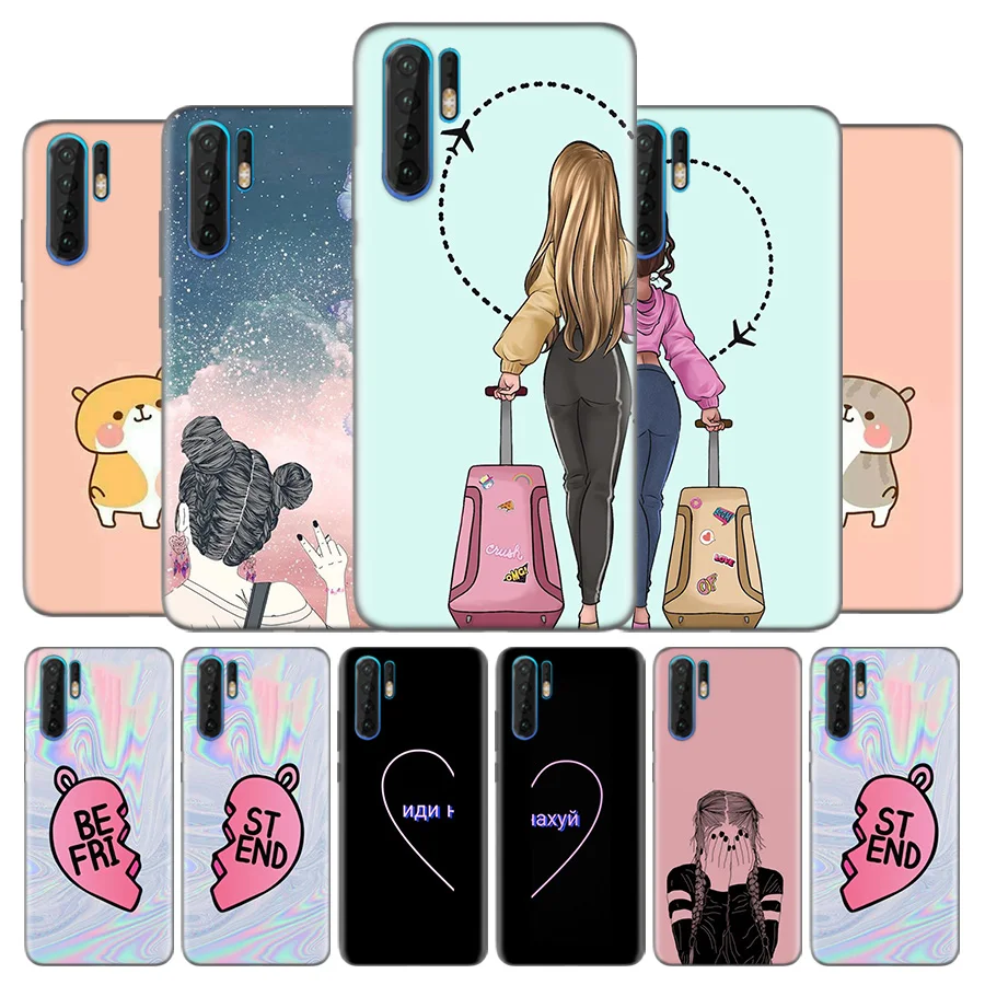 

Silicone Case for Huawei P30 P20 P10 Mate 30 20 10 Nove 5 5i Pro Lite P Smart Z Plus 2019 Back Cover Quote Besties Best Friends