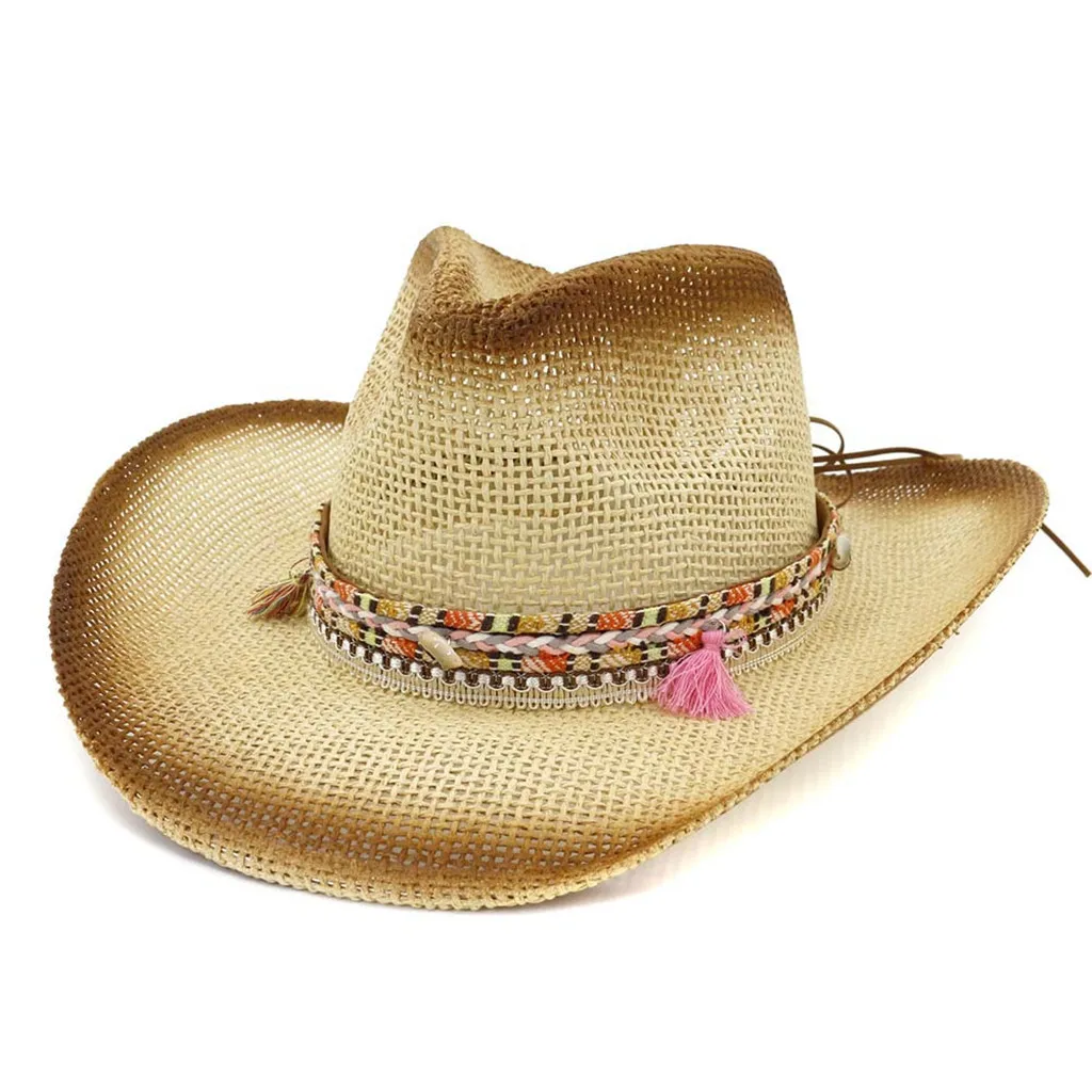 Новая ковбойская шляпа Женская Мужская Унисекс шляпа дикая Западная причудливая ковбойская шляпа Повседневная однотонная Западный головной убор шляпа сомбреро hombre