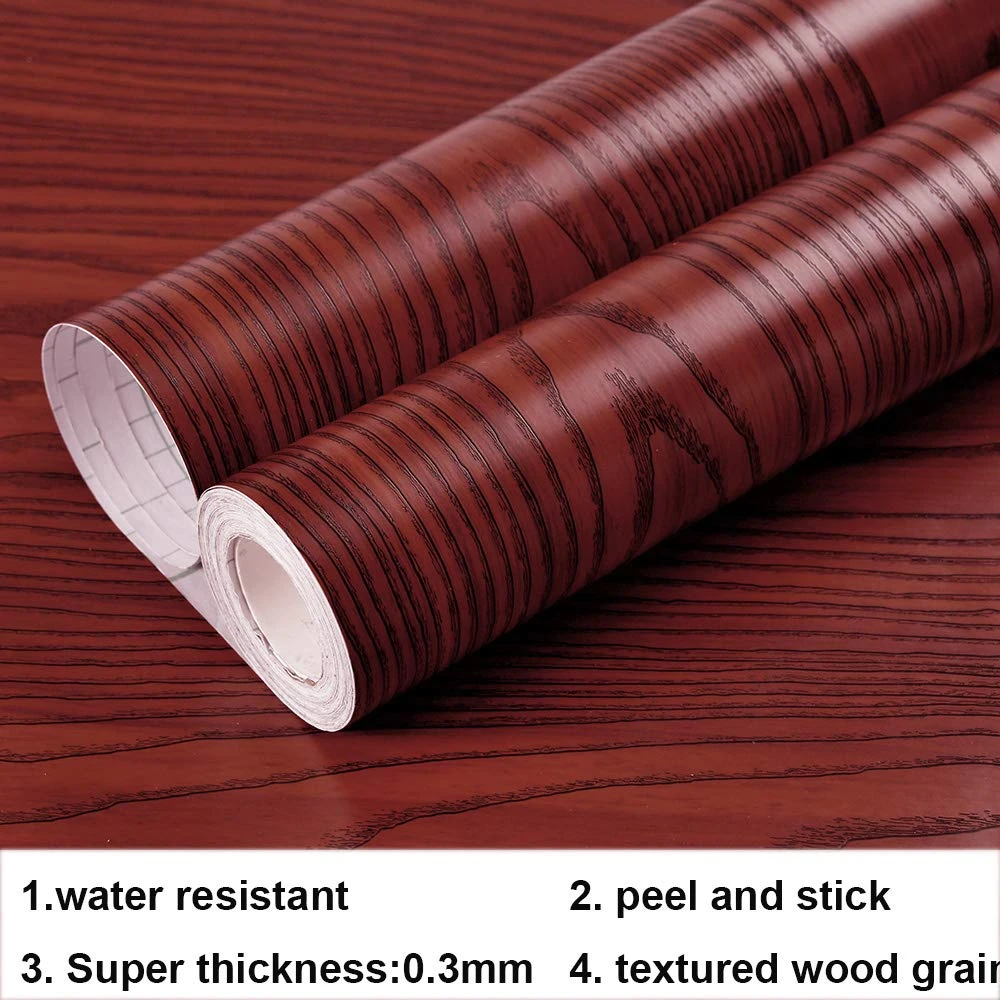 Wood Grain Contact Paper Self Adhesive Sticker PVC Wallpaper Furnitur Cabinets 