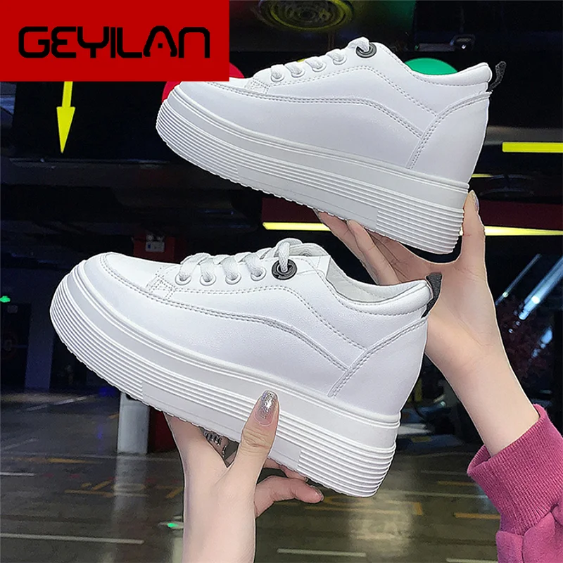 women's new high-rise shoes 2020 spring lace-up shoes fashion platform shoes women's vulcanized shoes casual sneakers Y293