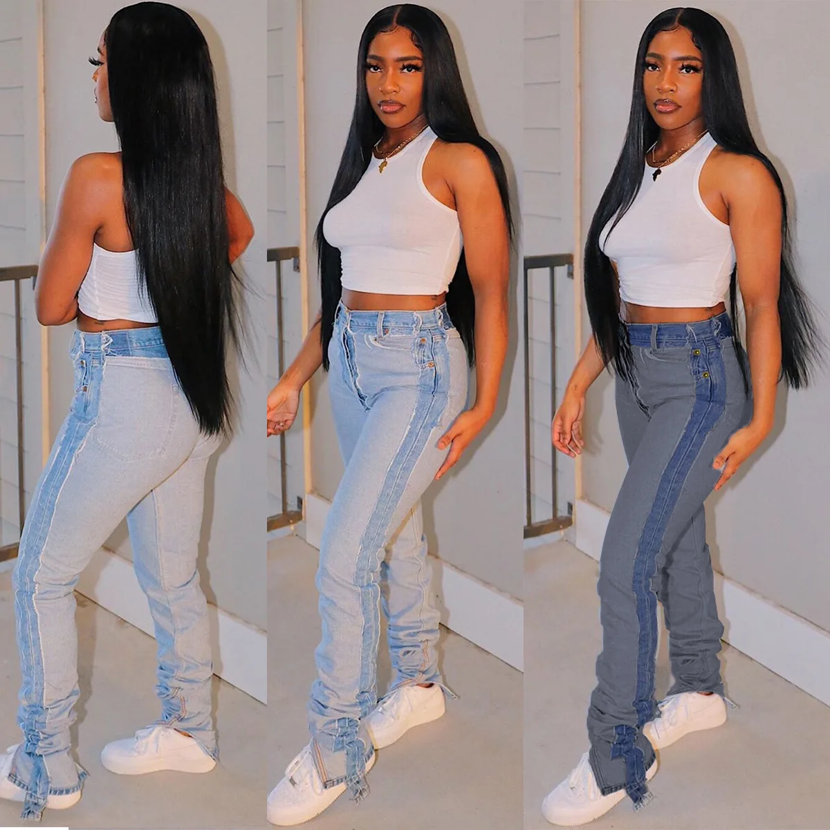 

Новые европейские и американские модные джинсы с бахромой, женские брюки