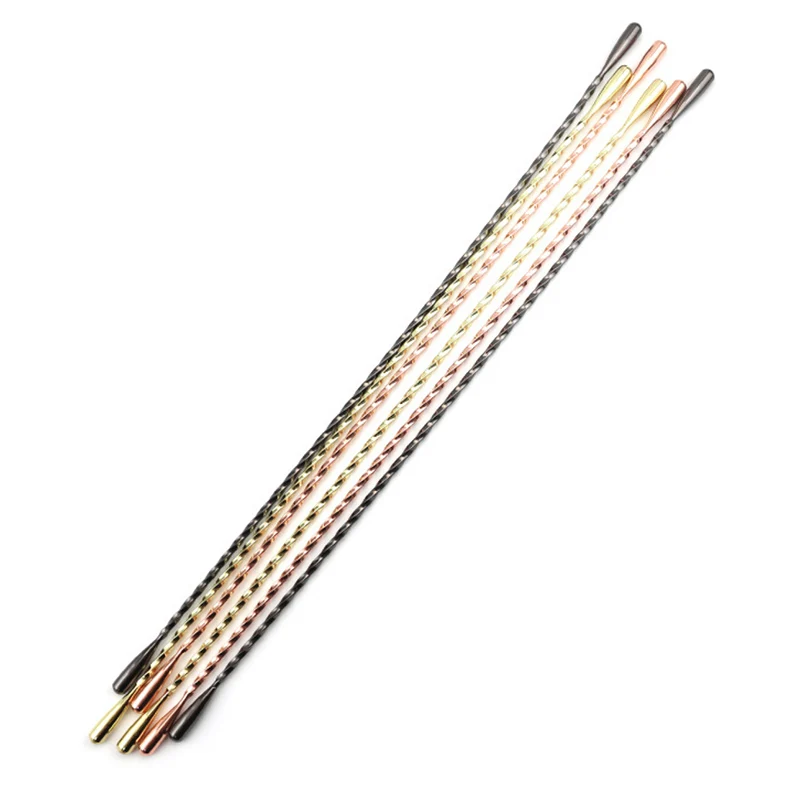 Double Teardrop Cocktail Stirrer Double End Stainless Steel Bar Tool 30cm cocktail stir sticks
