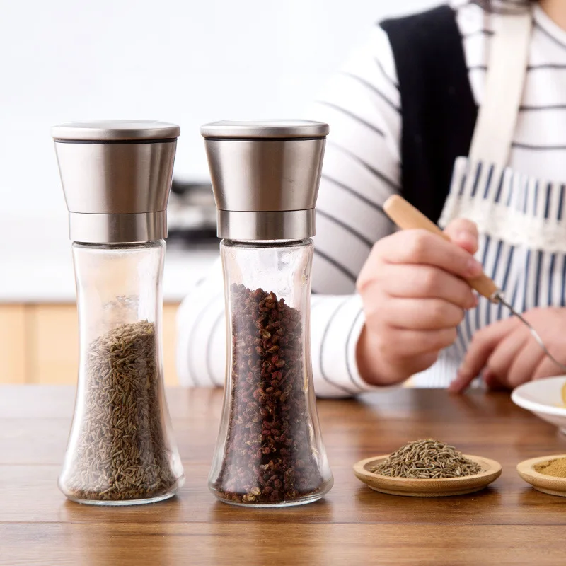 Hot sale manual stainless steel pepper mill salt grinder salt and pepper mill kitchen tool kitchen gadgets spice grinder03