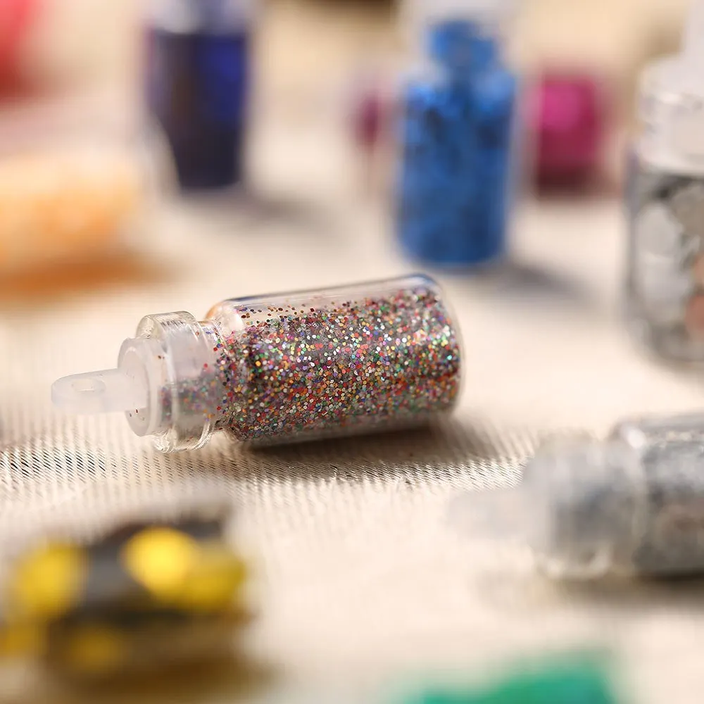 Nail Art Glitter Dust Powder Set Sparkling Eyeshadow Face Glitter Powder Sequins 48 Colors