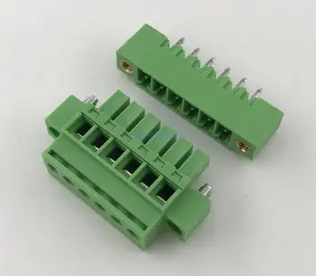 

10sets Side vertical plug-in terminal block with ear flange fixed terminal K15EDGKBM-3.81MM 13P-24P Straight or curved needle