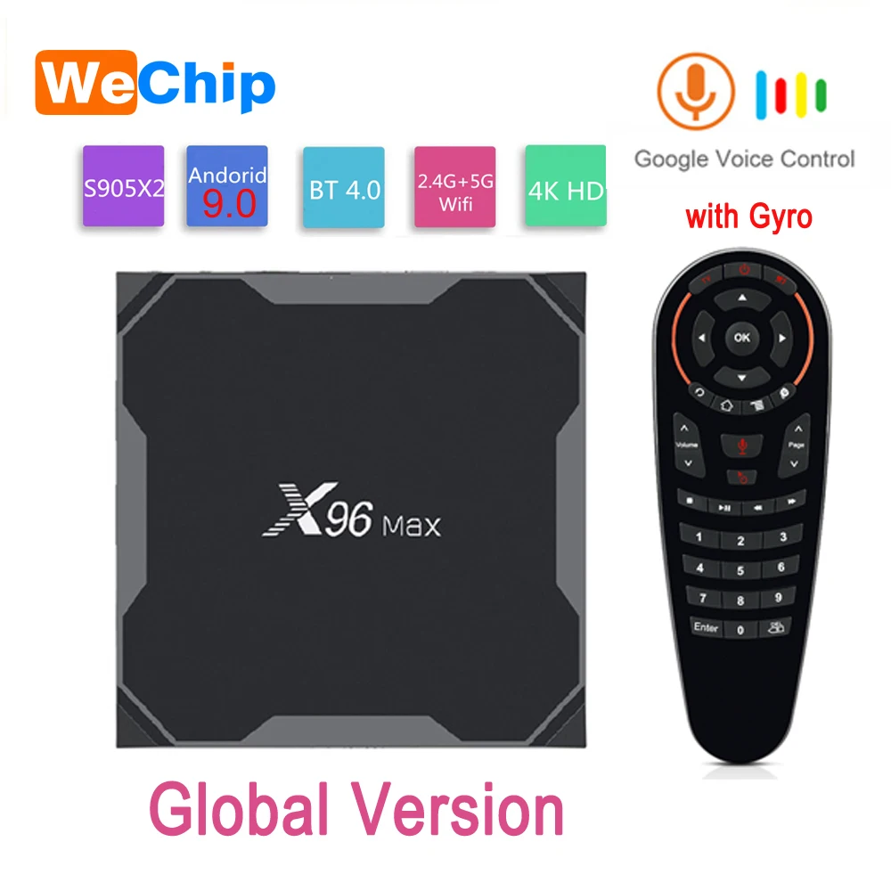 X96MAX Smart Android 9.0 4G 64G TV BOX Amlogic S905X2 LPDDR3 Quad Core Dual Wifi Bluetooth 1000M H.