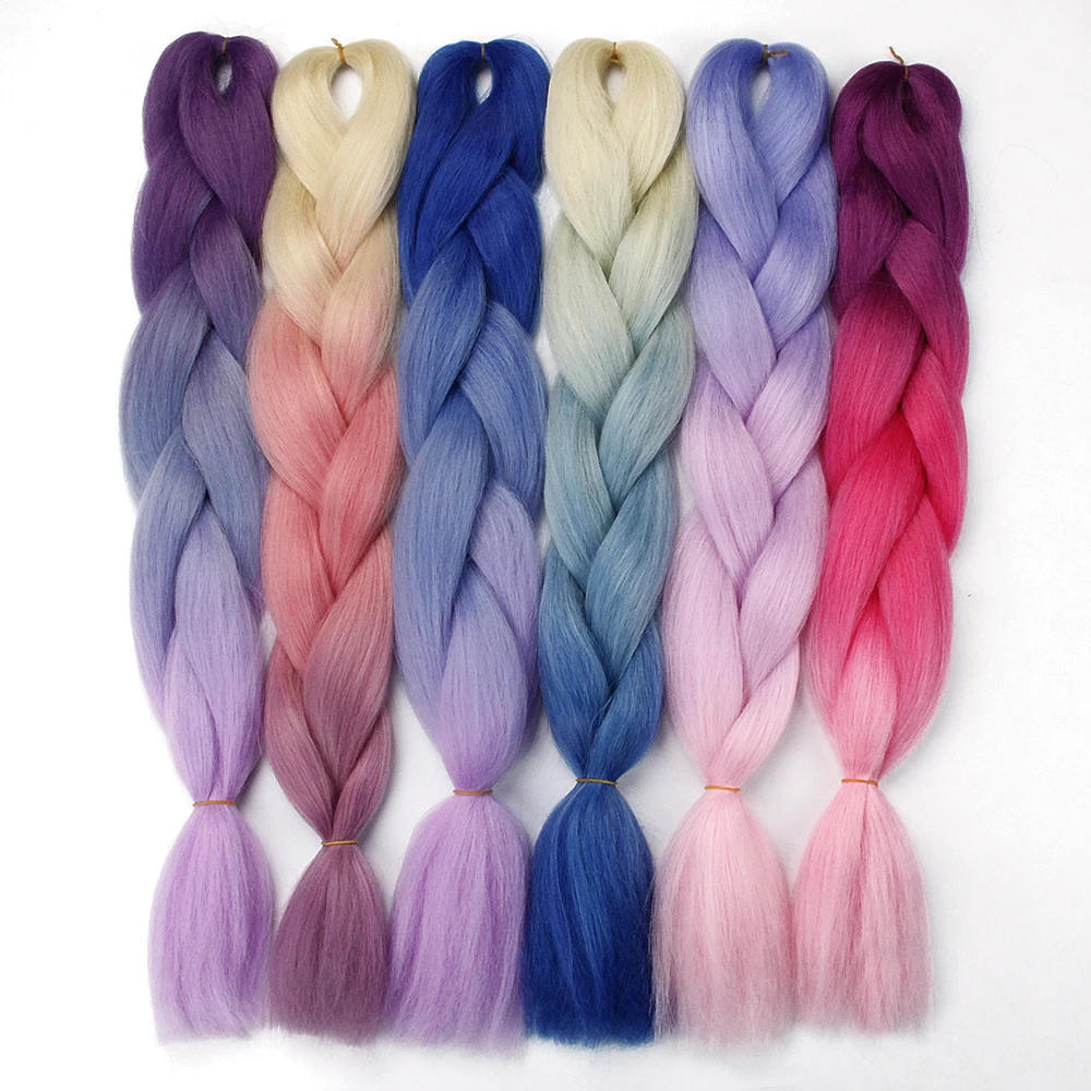 Braiding Hair Extensions Synthetic Hair 100g/Pack 24 Inches Jumbo Braid Box Braid for Daily Wear Bulk kanekalon hair extension