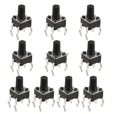 

10 Pcs PCB Momentary Tactile Tact Push Button Switch 4.5 x 4.5 x 7.1mm 4 Pin DIP