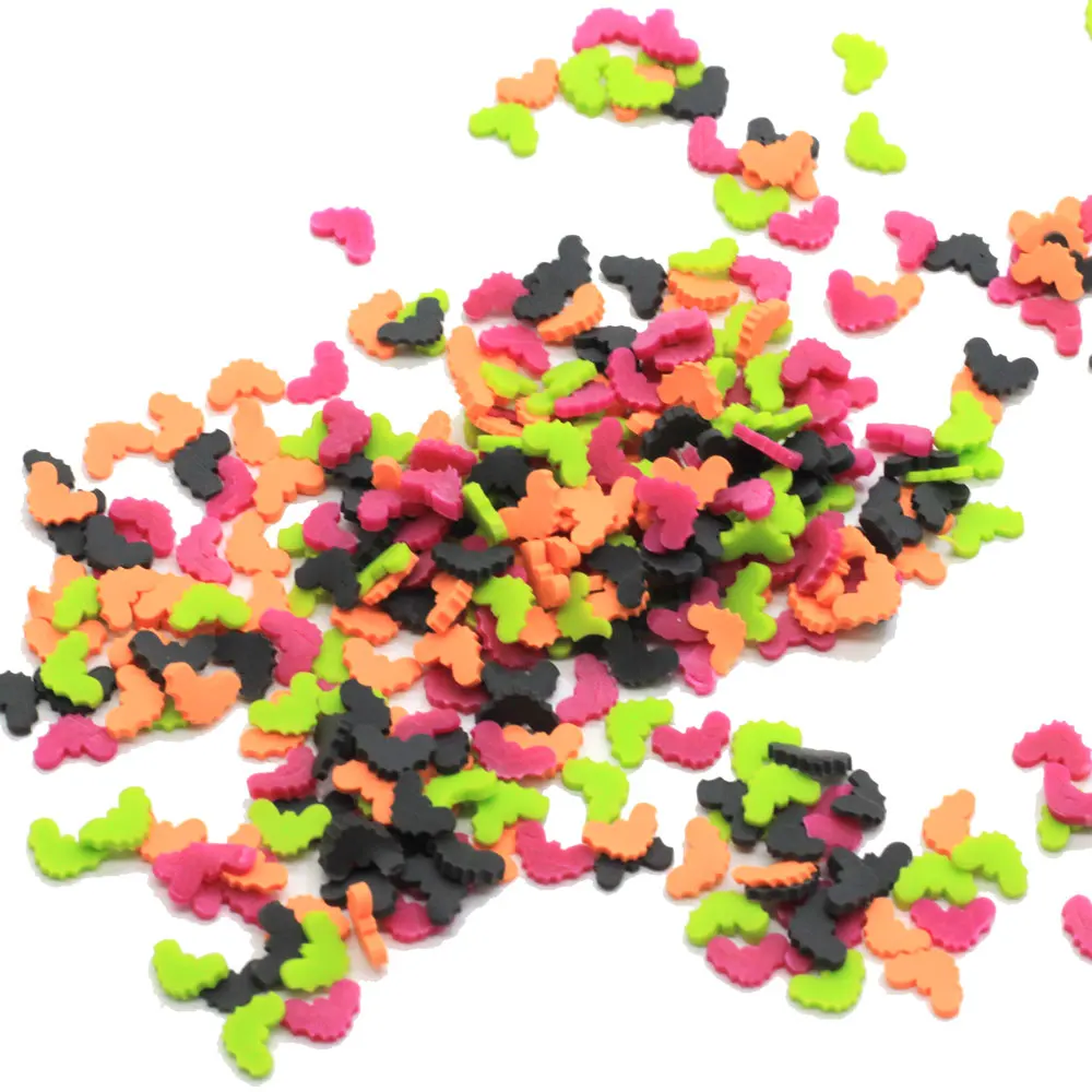 

200/50g Mini Bat Slices Supplies Toy Polymer Clay Animal Slices Charms Accessories Addition For Fluffy Clear
