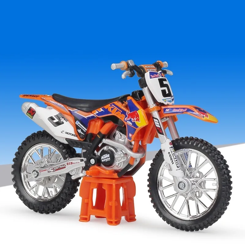 1:18 DUCATI Xdiavel S Triumph Rocket speed Triple Bonneville MV Agusta Brutale 1090 KTM 1190 RC8 Supermoto R литой мотоцикл - Цвет: KTM 450 SX-F Nr5