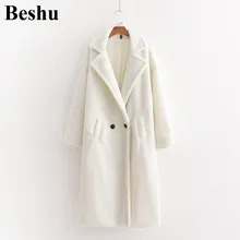 Za зимнее пальто женское повседневное свободное одноцветное длинное плюшевое пальто женское винтажное пальто размера плюс белое плюшевое пальто женское