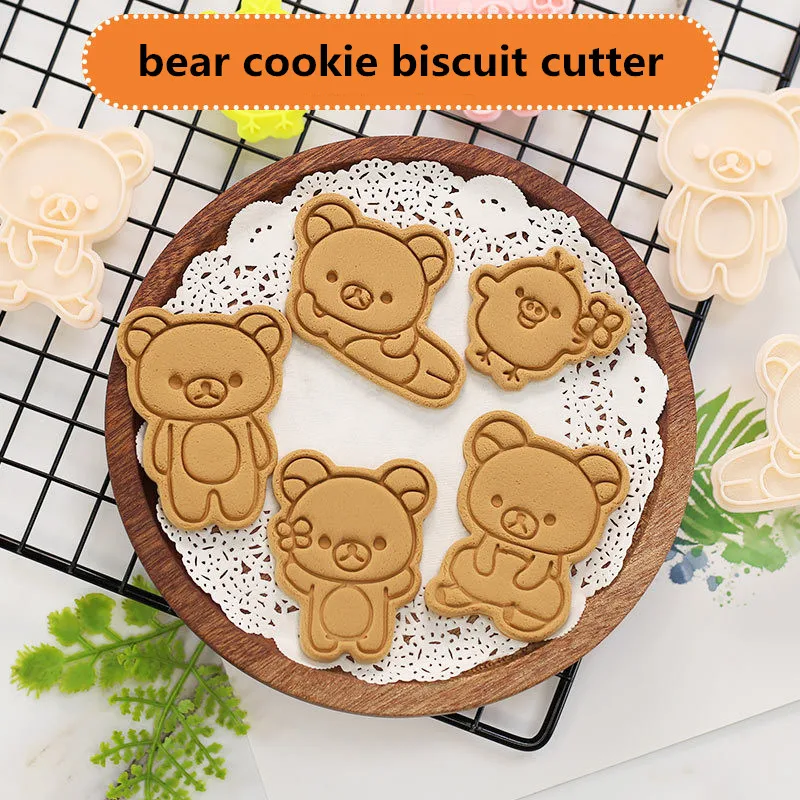 

New Arrival ilakkuma Cartoon Biscuit Molds DIY Fondant Cookie Baking Tools 3D Cute Bear Cookie Cutter Cake Decorating Tool 9002