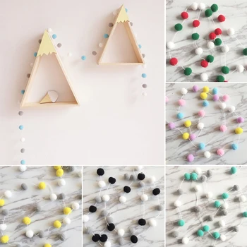 

2M DIY Hanging String Wool Felt Balls Handmade Kids Room Wall Decor Christmas Garland Pom Party Decor Sewing Craft Supplies