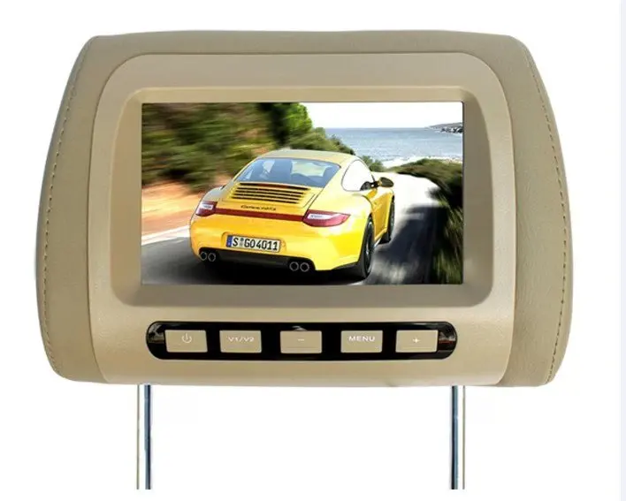 Универсальный 7 дюймов Автомобильный видео в двух направлениях Вход Автомобильный подголовник высокой четкости задняя светодиодный ЖК-дисплей