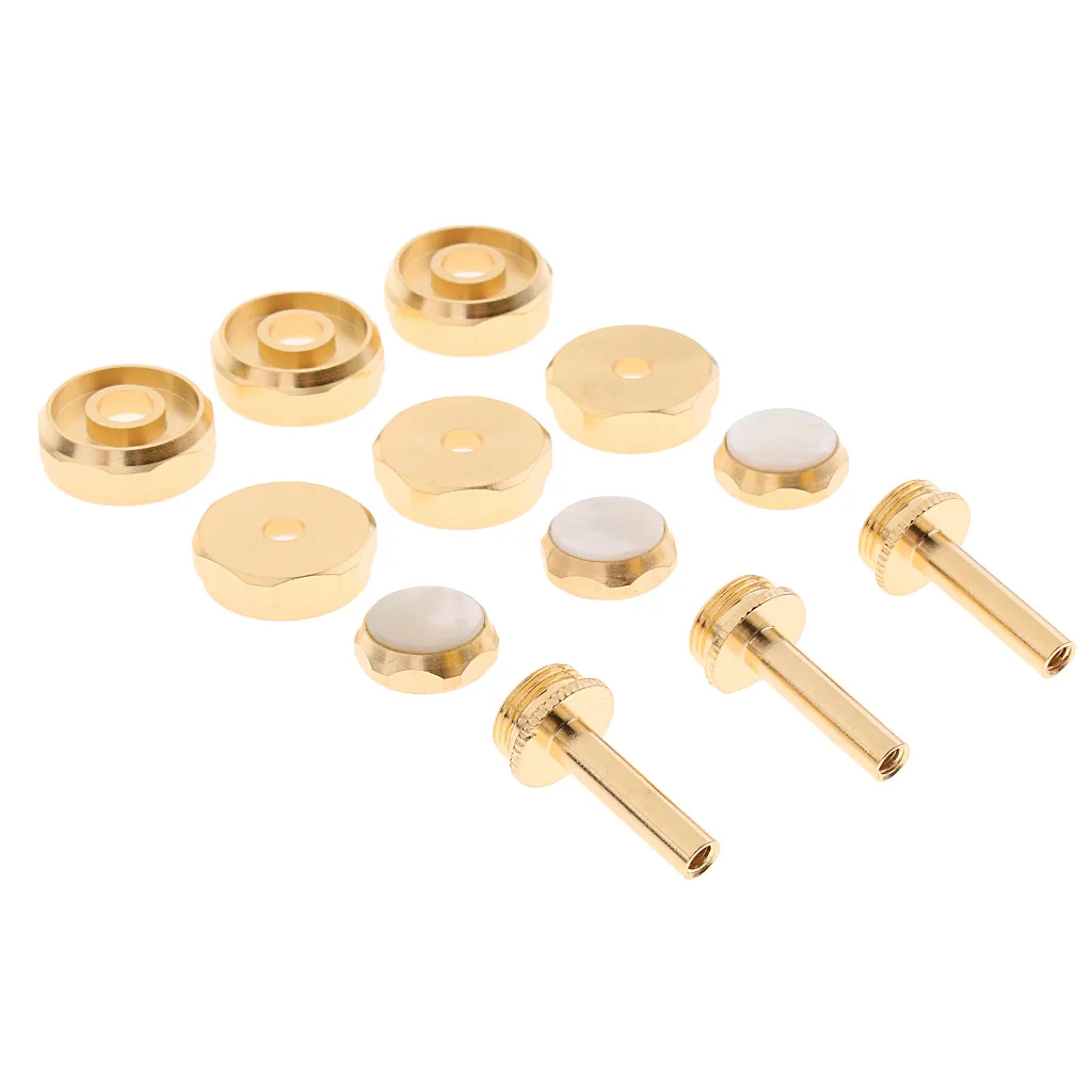 Gold-plated Trumpet Shell Inlaid Buttons Connecting Rod Brass Instrument Parts