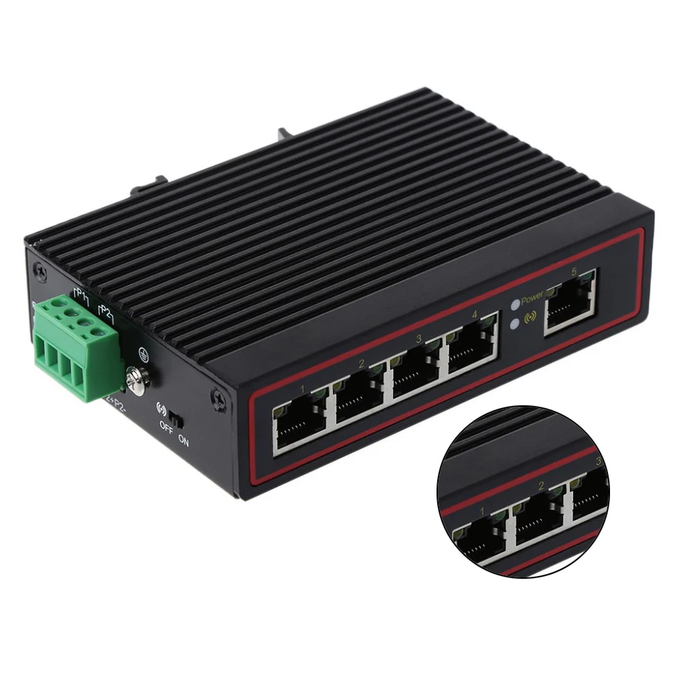 

High Quality 5Ports RJ45 10/100Mbps Ethernet Switch Hubs Network Laptop for DIN Rail LACP SNMP