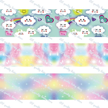 

Magic Color pattern printed grosgrain ribbon 50 yards gift wrapping diy bows christmas wedding derections ribbons