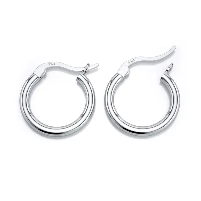 DALARAN Small Hoop Earrings 925 Sterling Silver Circle Round Huggie Hoop Earrings For Women Men Fashion Simple Brincos De Prata 4