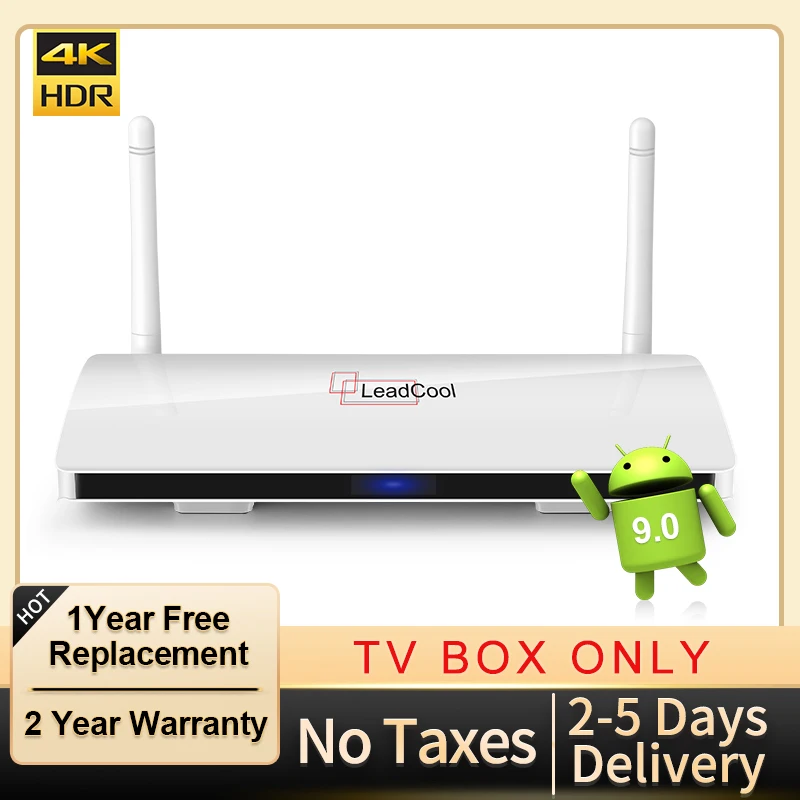ТВ-приставка Leadcool Android 9 0 8 + 16 ГБ RK3229 Mali400MP 4K 2 4 ГГц Wi-Fi | Электроника