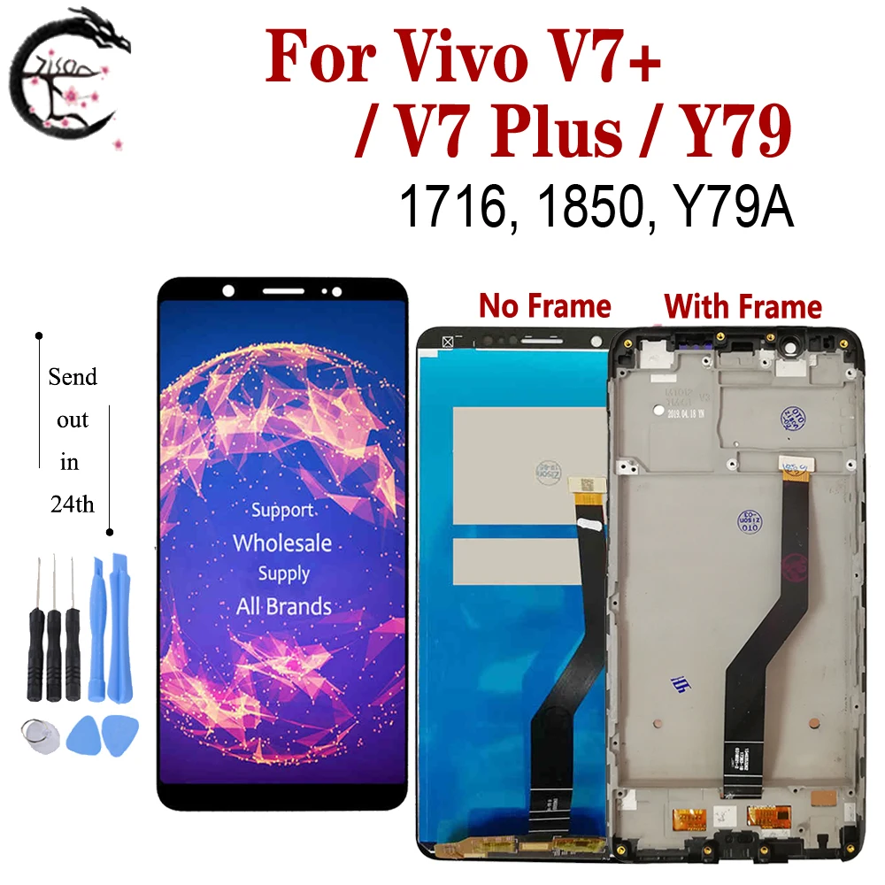 5.99" V7+ LCD With Frame For Vivo Display V7 Plus Y79 Screen Touch Sensor Digitizer Assembly Replacement V7plus Module | Мобильные