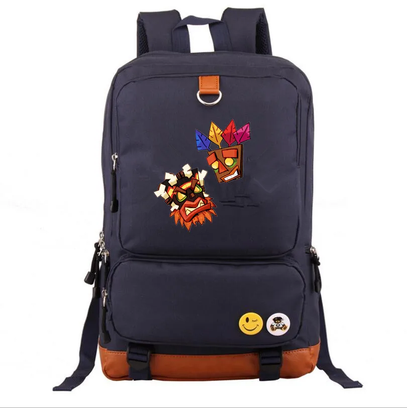 Детская школьная сумка холщовый рюкзак Crash Bandicoot Mochila Студенческая сумка на плечо дорожная сумка для ноутбука рюкзак для подростков - Цвет: 6
