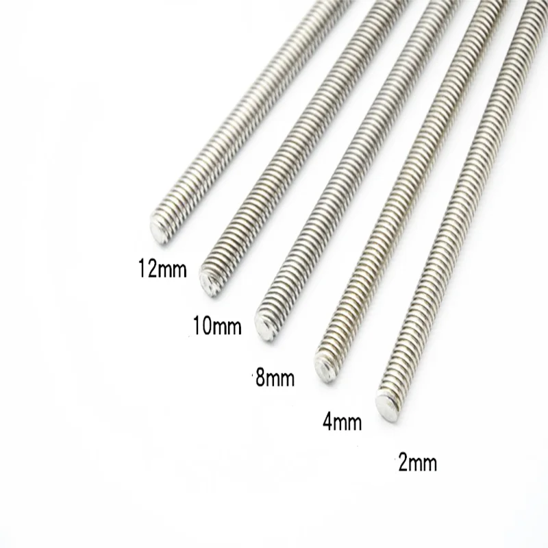 

1pcs 304 stainless steel T10 screw length 100 200 300 400 500 600 800mm lead 2mm 3mm 4mm 8mm 10mm 12mm trapezoidal spindle screw