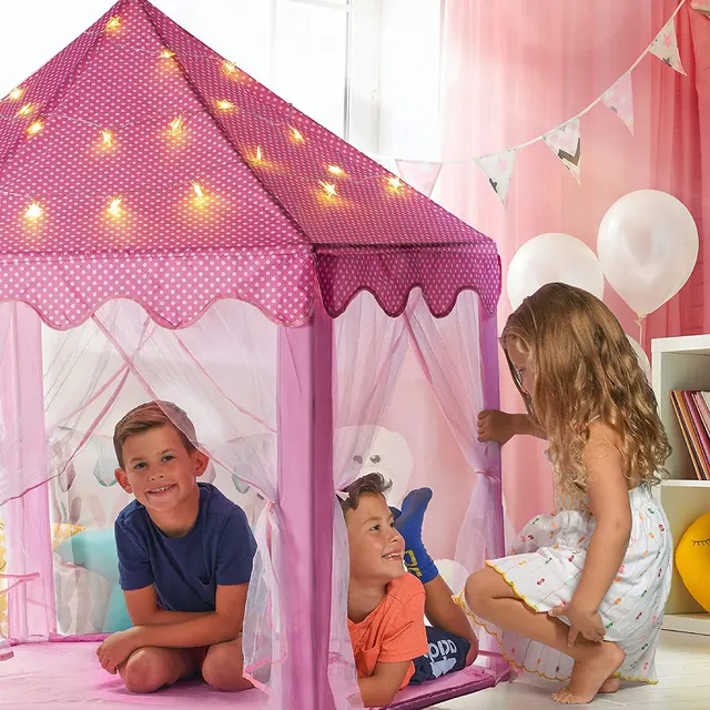 Portable Kids Toy Tipi Tent Ball Pool Princess Girl Castle Play House Children Small House Folding Playtent Baby Beach Tent 2