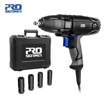

Electric Impact Wrench 230V Air Spanner 450Nm Max Torque Tire Remove Car Repair Power Tool 4 Sockets 3400RPM Speed By PROSTORMER