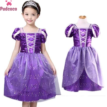 

Hot sale Kids Girls Princess Costume Fairytale Aurora Rapunzel Lace Party Vintage Halloween Xmas Party Cosplay Costume Dress